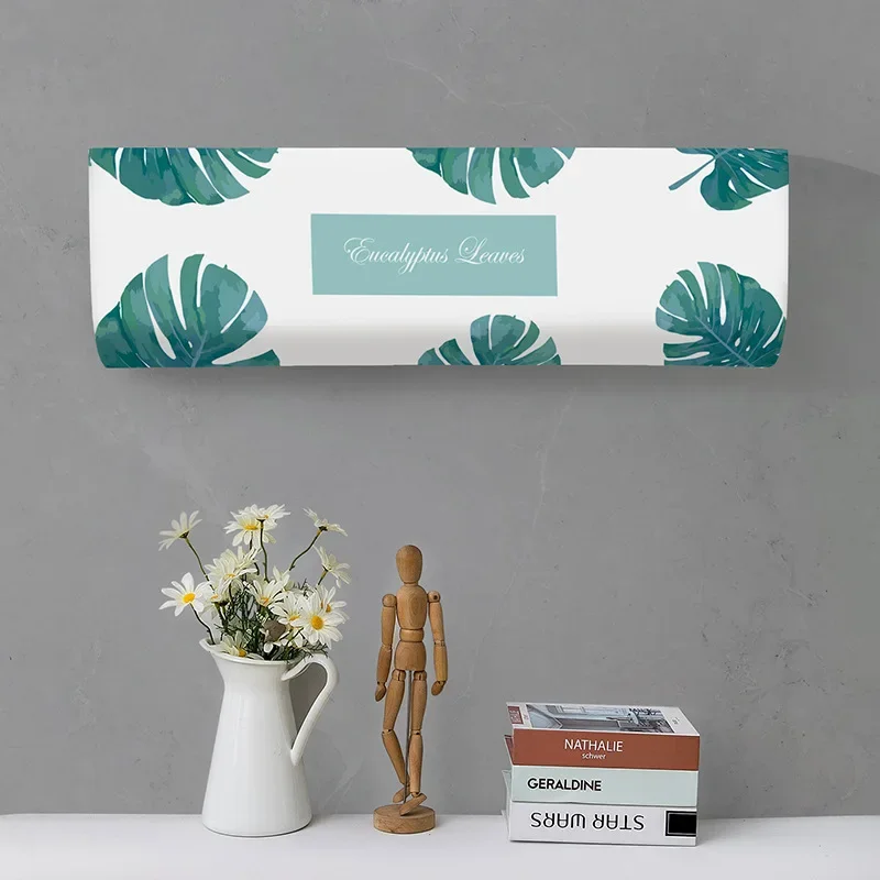 Tropical Leaves Printed Dust Covers Washable Air Conditioner Cover Air Conditioning Sunscreen Hanging Indoor Protective Case