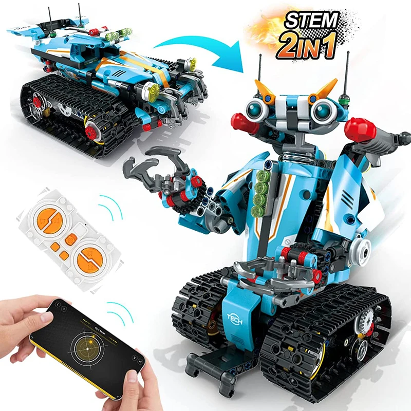 2 In 1 Moc Modular Car Bricks High-Tech APP Remote Control Robot Programmable Building KIT Educational STEM Toy Gift For Kids