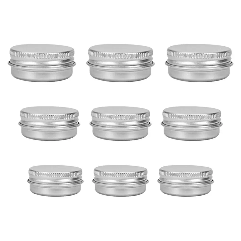 9 Pcs Round Aluminum Can Lip Gloss Containers Cream Holder Tea Tins Rust-free Stylish Storage