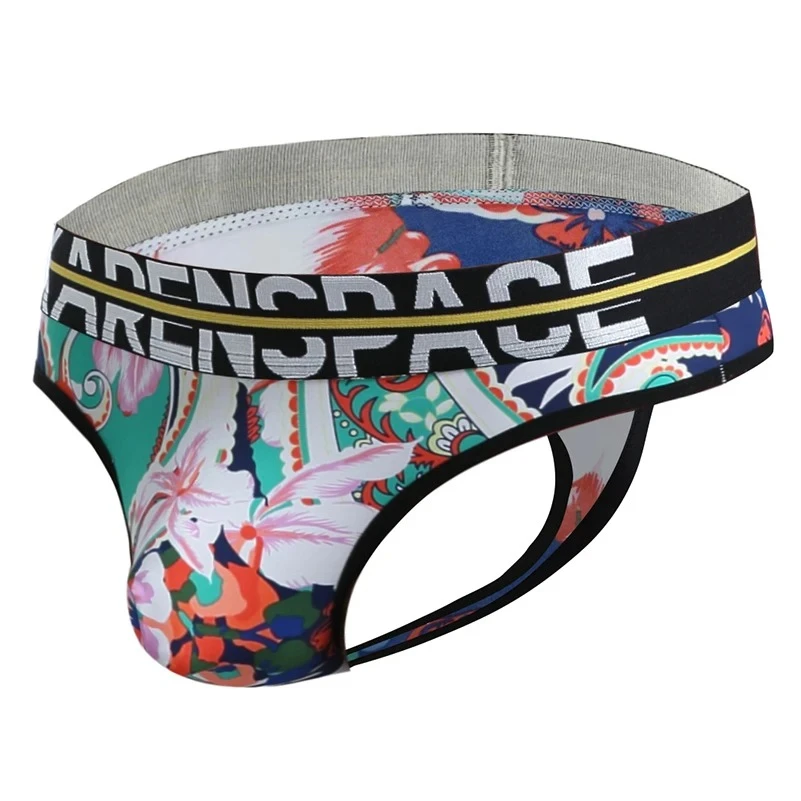 

Men's Comfort Floral Print Thong - Low Waist Breathable Underwear for Daily Wear Youth Fashion Comfortable Sports Underpants