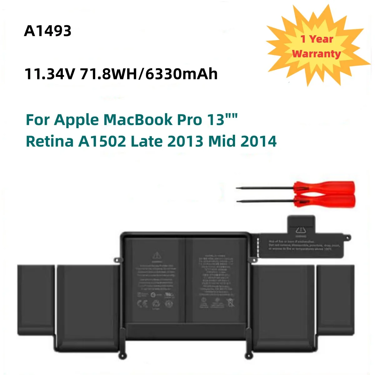 Imagem -02 - Bateria do Portátil A1582 A1493 para Apple Macbook Pro 13 Retina A1502 2013 2014 2023 Ano 02000010