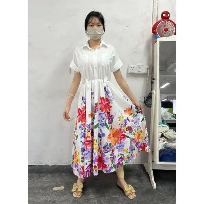 تنورة نسائية صيفية للتنقل Dr F بخصر عالٍ على شكل حرف a قماش كتان فائق النعومة Ins Sle No-Sve Ultra ort Dr #4