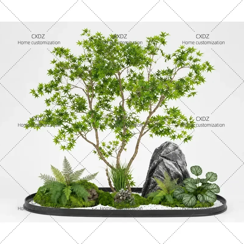 Artificial Maple Tree Fake Plant Indoor Decoration Bionic Greenery for Home Mall Stairs Landscape Simulation Foliage Decor
