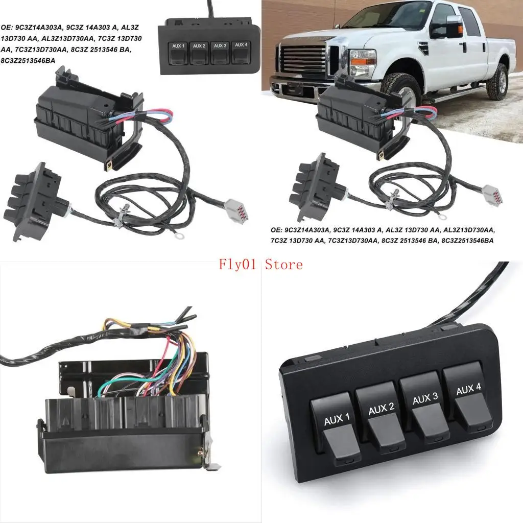 

AL3Z13D730AA BC3Z14A303B 7C3Z13D730AA Auxiliary Upfitter Switch Panel Replacement Accessory with Harness Wiring