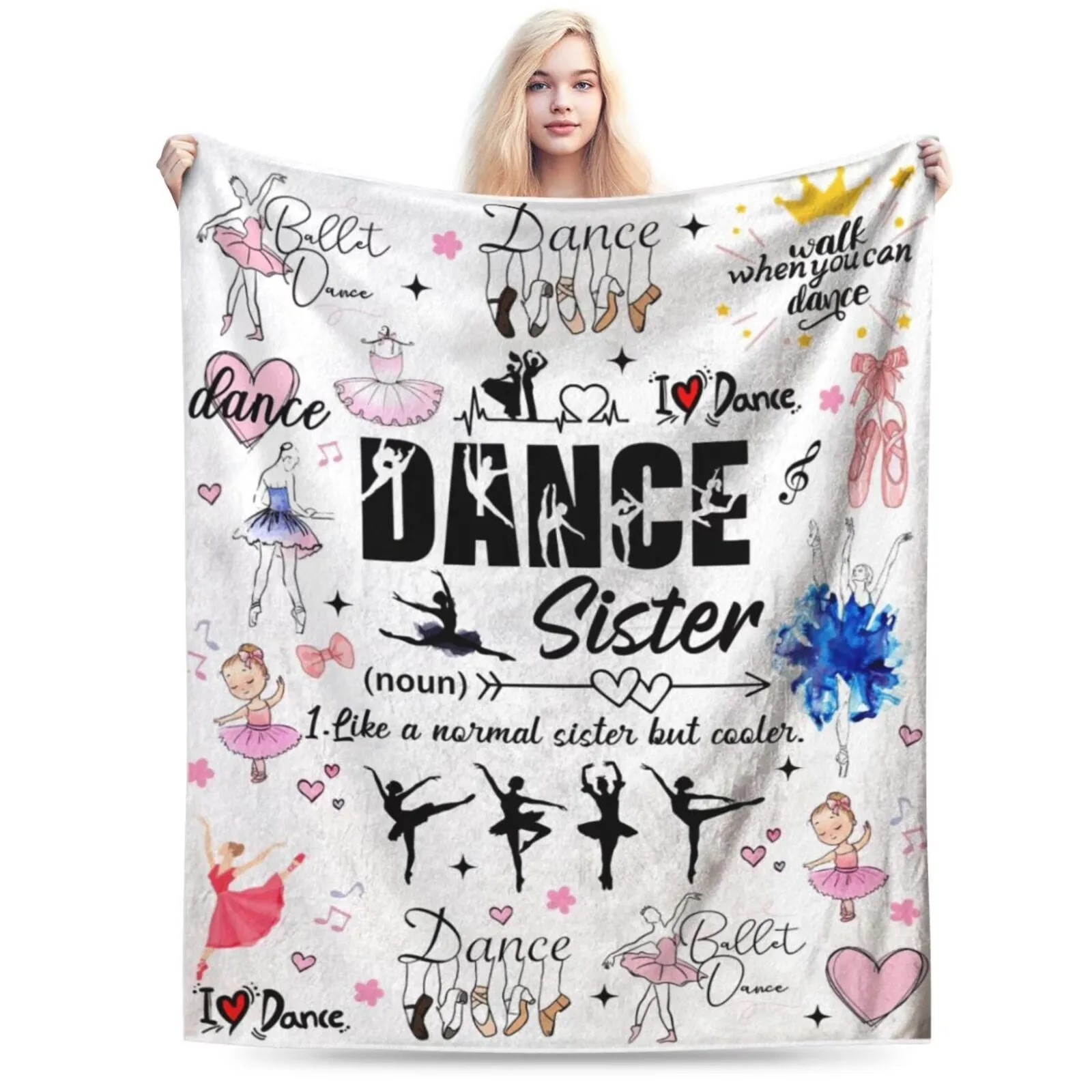 Dance Sister Definition Ballet Lover Lightweight Flannel Throw Blanket for Adults