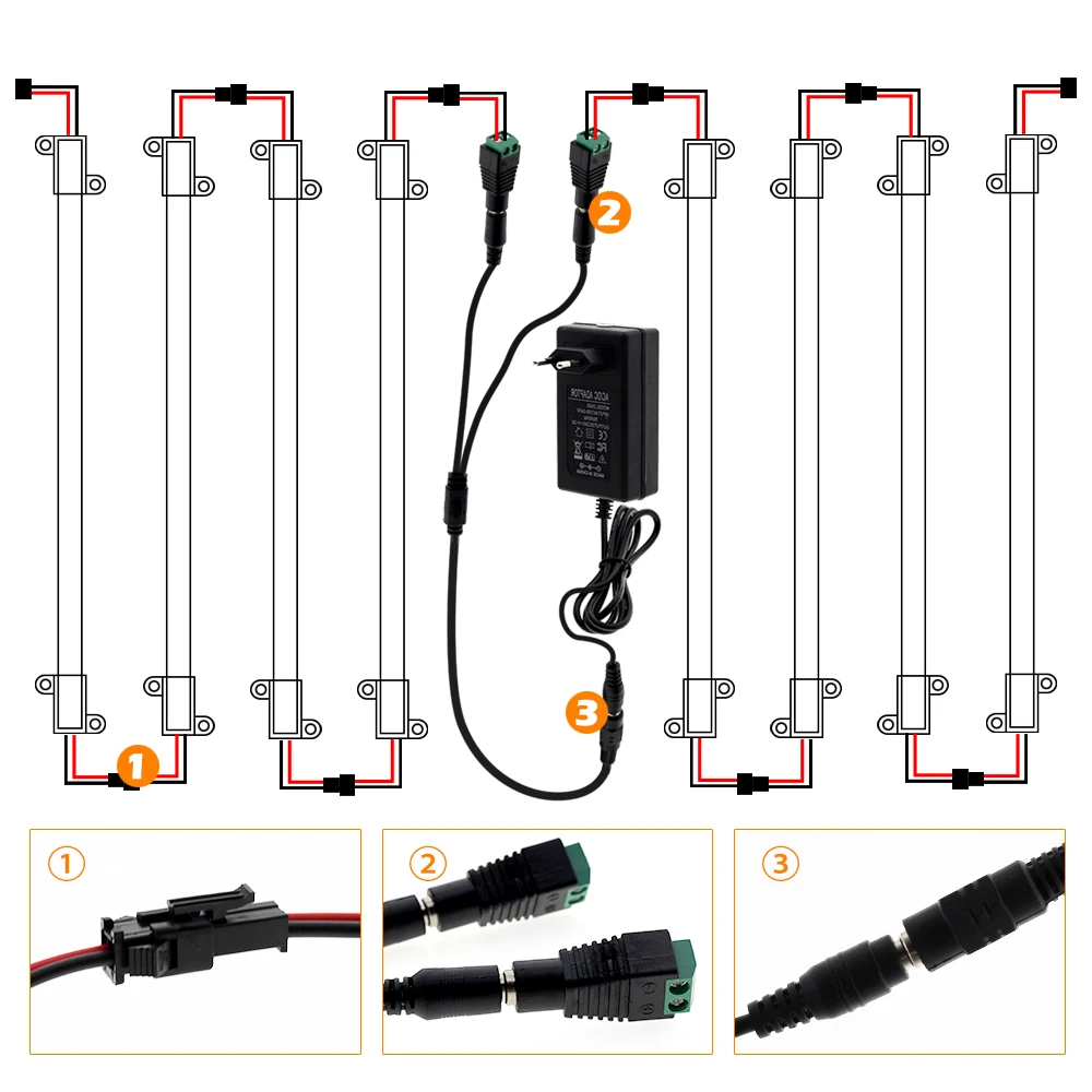 24V LED Tube Set 50cm 36LEDs High Brightness 7W SMD2835 3000K 4000K 6000K For Kitchen Display Cabinet