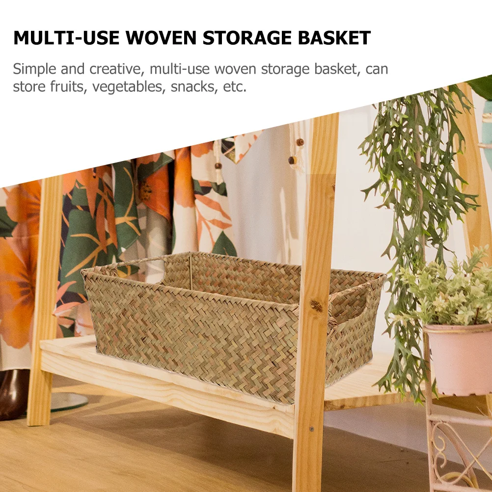

Household Bread Basket Woven Sturdy Storage Organizer for Fruit Snacks Jewelry Desktop Kitchen Dining Room Bread Basket