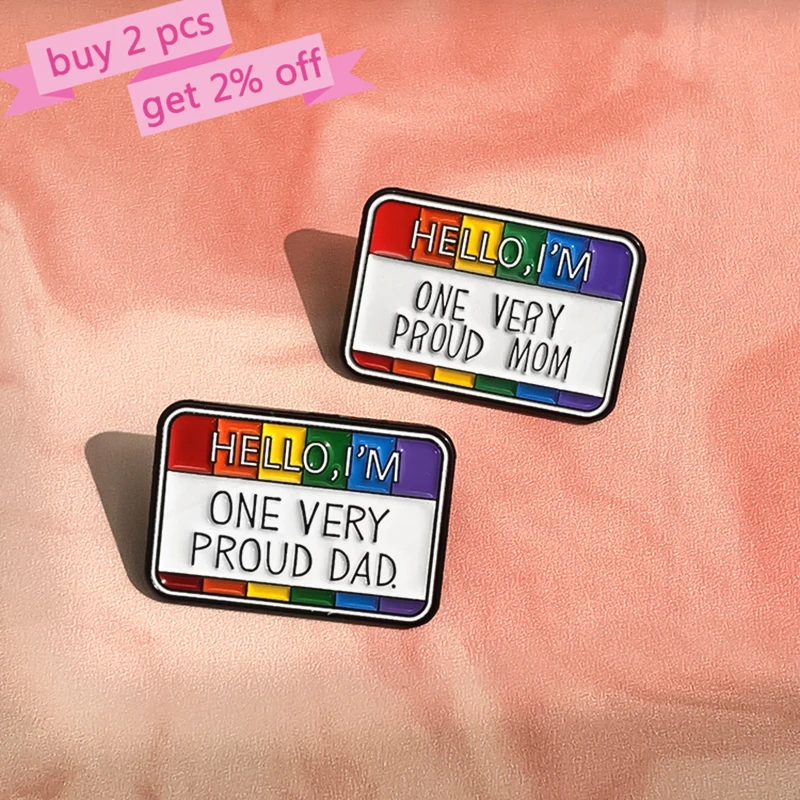 Custom Unapologetically Myself Pines Lapel Badges Pride Rainbow Color Dialog Box Jewelry Hello I'm Super Gay Enamel Brooch