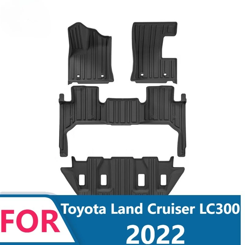 All-Weather Floor Mats For Toyota Land Cruiser LC300 2021-2023 Full Coverage Waterproof Liners Complete Set Front & Rear