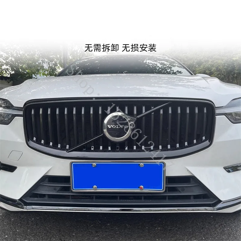 For VOLVO S60 V60 V90 XC40 XC60 S90 Bright Black ABS grille trim around Racing grills light bar trim Car accessories styling