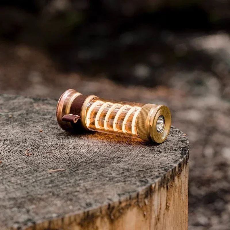 Outdoor camping light Brass flashlight Multifunctional camping lamp
