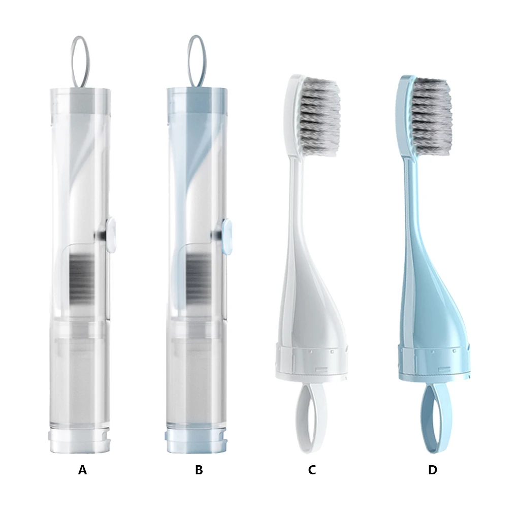 Portátil Travel Soft Toothbrush Set, Toothbrush ortodôntico, 3 em 1 Folding Design Creme dental, 1 Pc