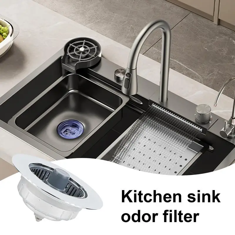 Sink Drain Strainer Three In 1 Pop Up Sink Stoppers Odor-Resistant Garbage Disposal Plug For Intercepting Food Scraps And