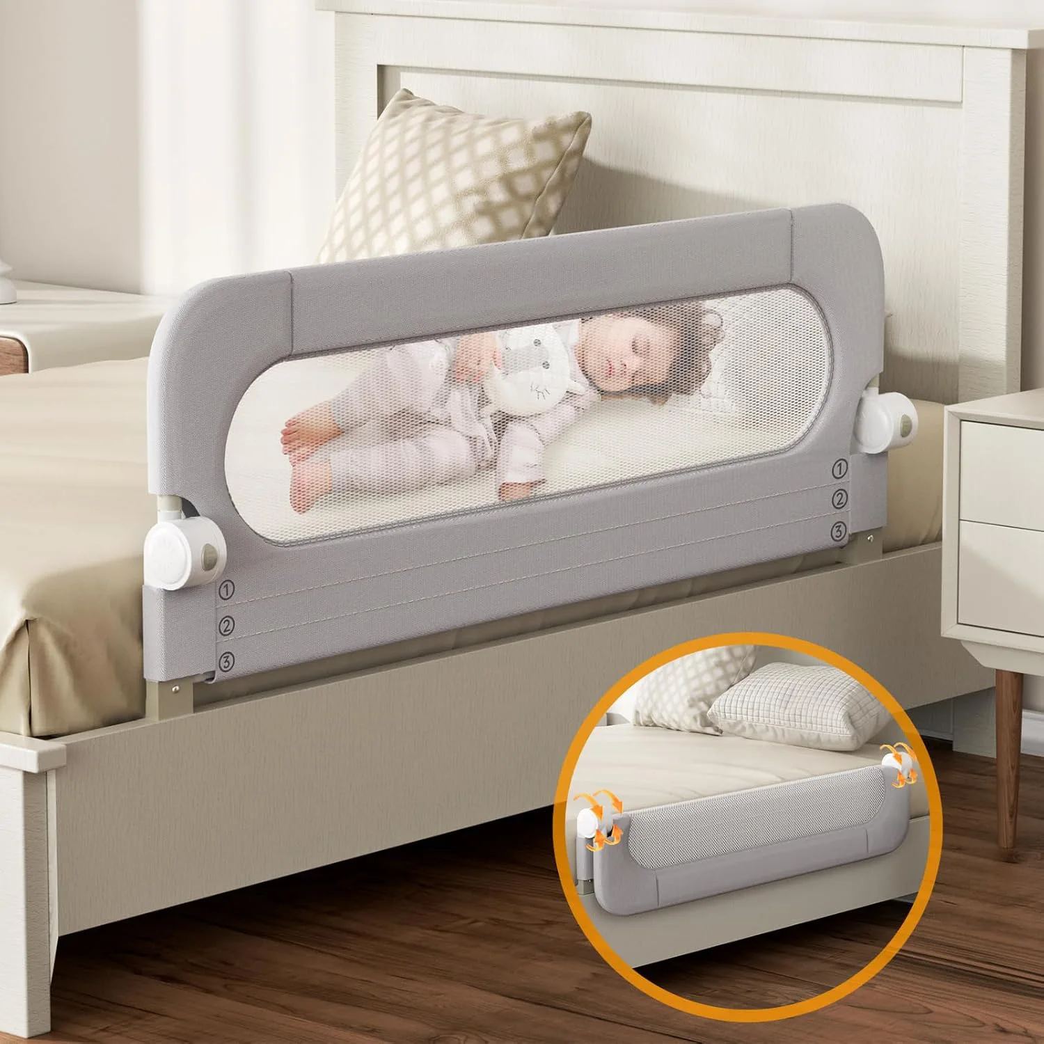 Babyfond Bed Fence Baby Anti-drop Guardrail Crib Guardrail Bedside Bed Children Single Side Side Side Bed Stall