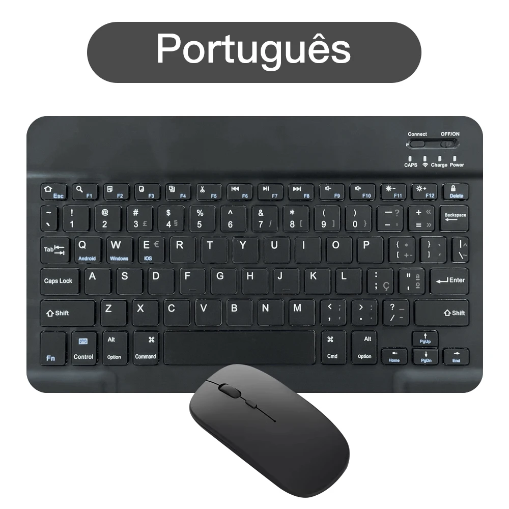 Spanische/Deutsche Bluetooth-Tastatur, 10 Zoll, für iPad Air Pro, kabellose, wiederaufladbare Tastatur für Telefon, Tablet, Laptop, universell