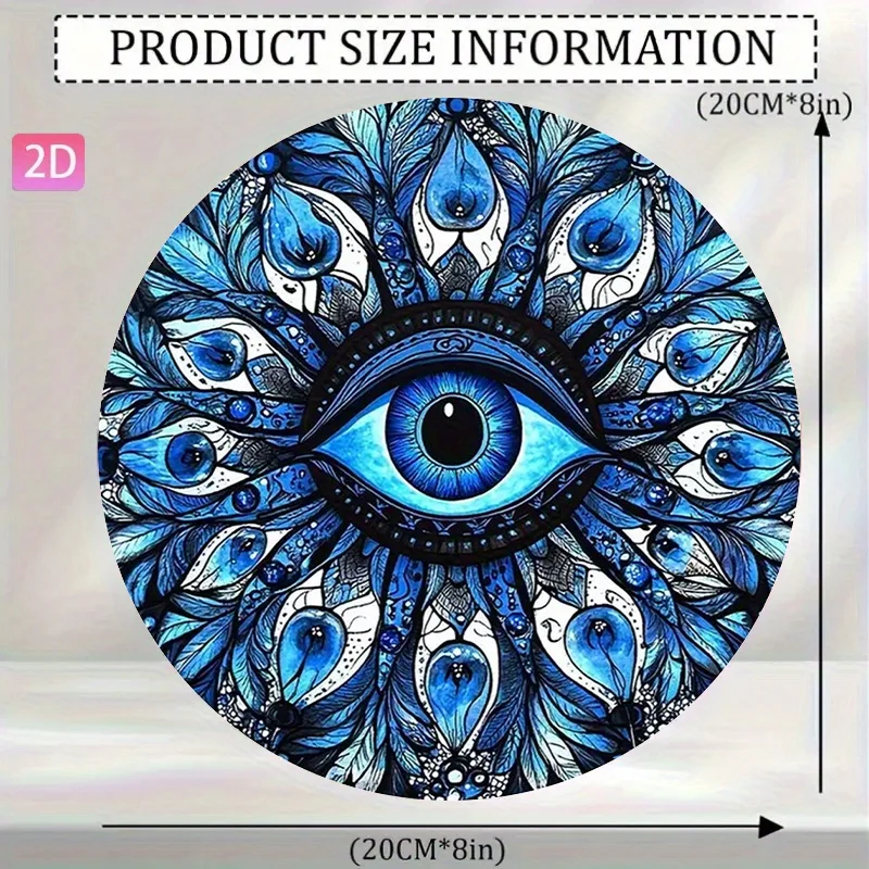 2D Flat, 1pc Evil Eye Wall Hanging Sign - Greek/Nazar Amulet Aluminum Plaque for, Retro Talisman for Good Luck Charm,