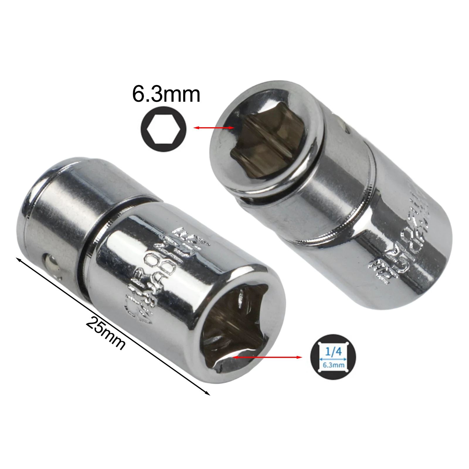 Converter Socket Power Tool Accessories Chamfer Converter Hex Socket Bits Replacement Set Sleeve Square Drive To 1/4 Inch