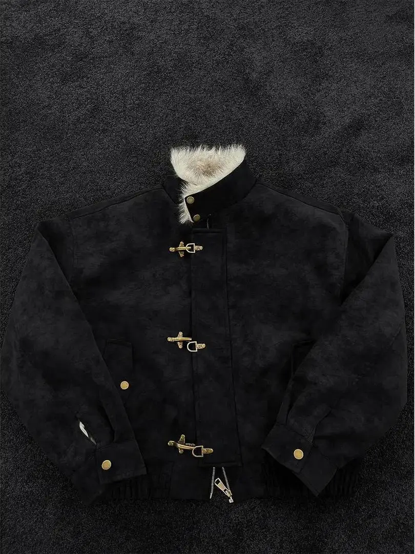 

Мужская зимняя куртка American Style Harrington из искусственной кожи и хлопка с меховым воротником, уникальный дизайн, цвет синий аэромобильный, хлопковая одежда