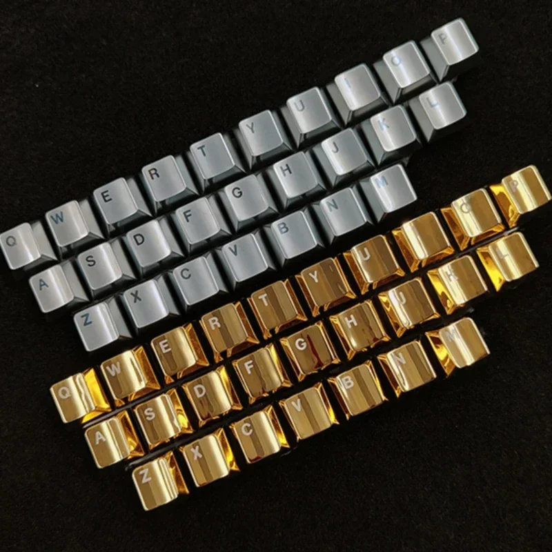 

26 Letters Metal Keycap Custom Cherry Profile RX870 Mechanical Keyboard Keycaps Kit Personality Cross Shaft Point Key Caps