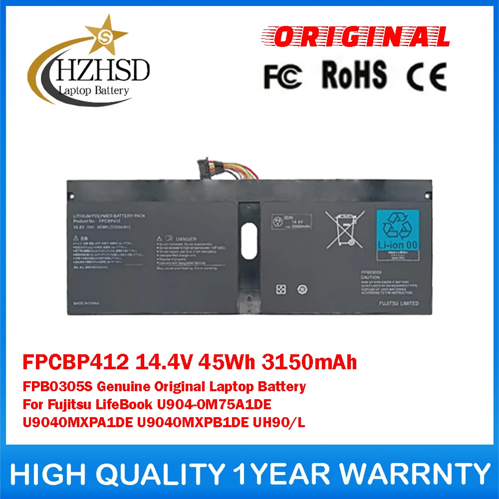 

FPCBP412 14.4V 45Wh 3150mAh FPB0305S Genuine Original Laptop Battery ForFujitsu LifeBook U904-0M75A1DE U9040MXPA1DE U9040MXPB1DE