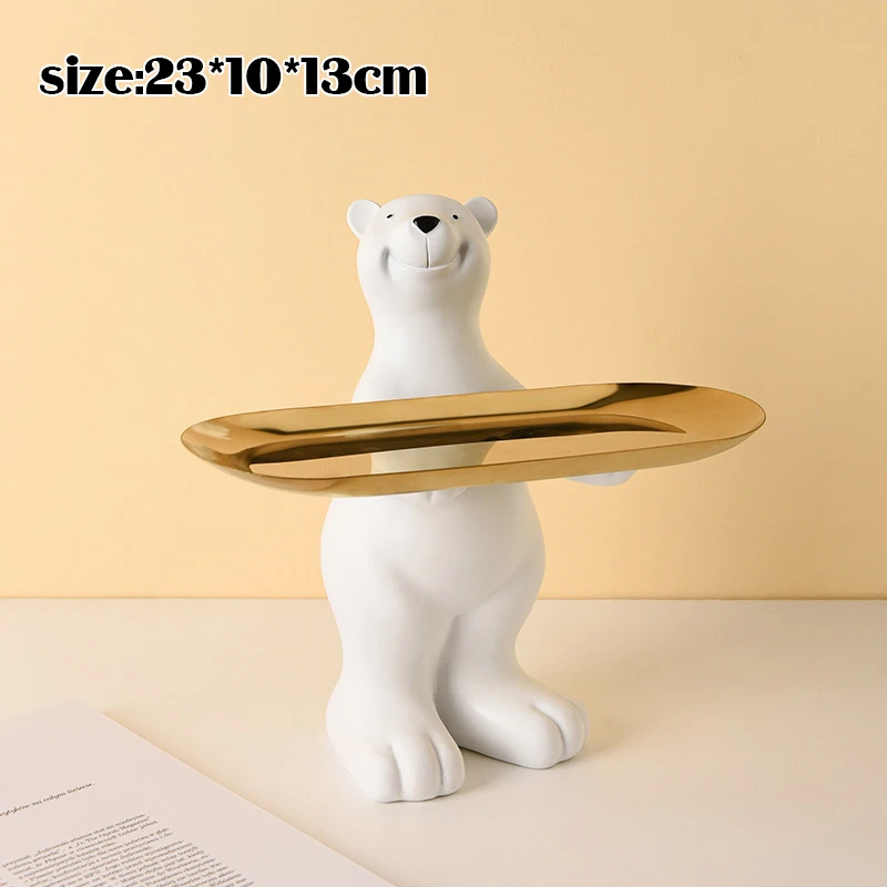 Polar Bear Storage Ornaments Nordic Table Decoration Living Room Entrance Key Storage Tray Home TV Cabinet Decor Ornaments