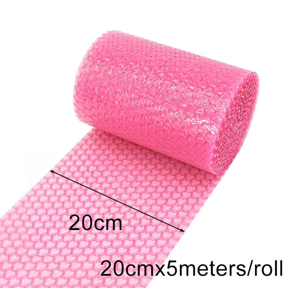 20cmx5 Meters Pink Blue Lovely Heart Shape Bubble Wrap Shockproof Package For Gifts Box Fragile Glass Goods Pack Party Decor