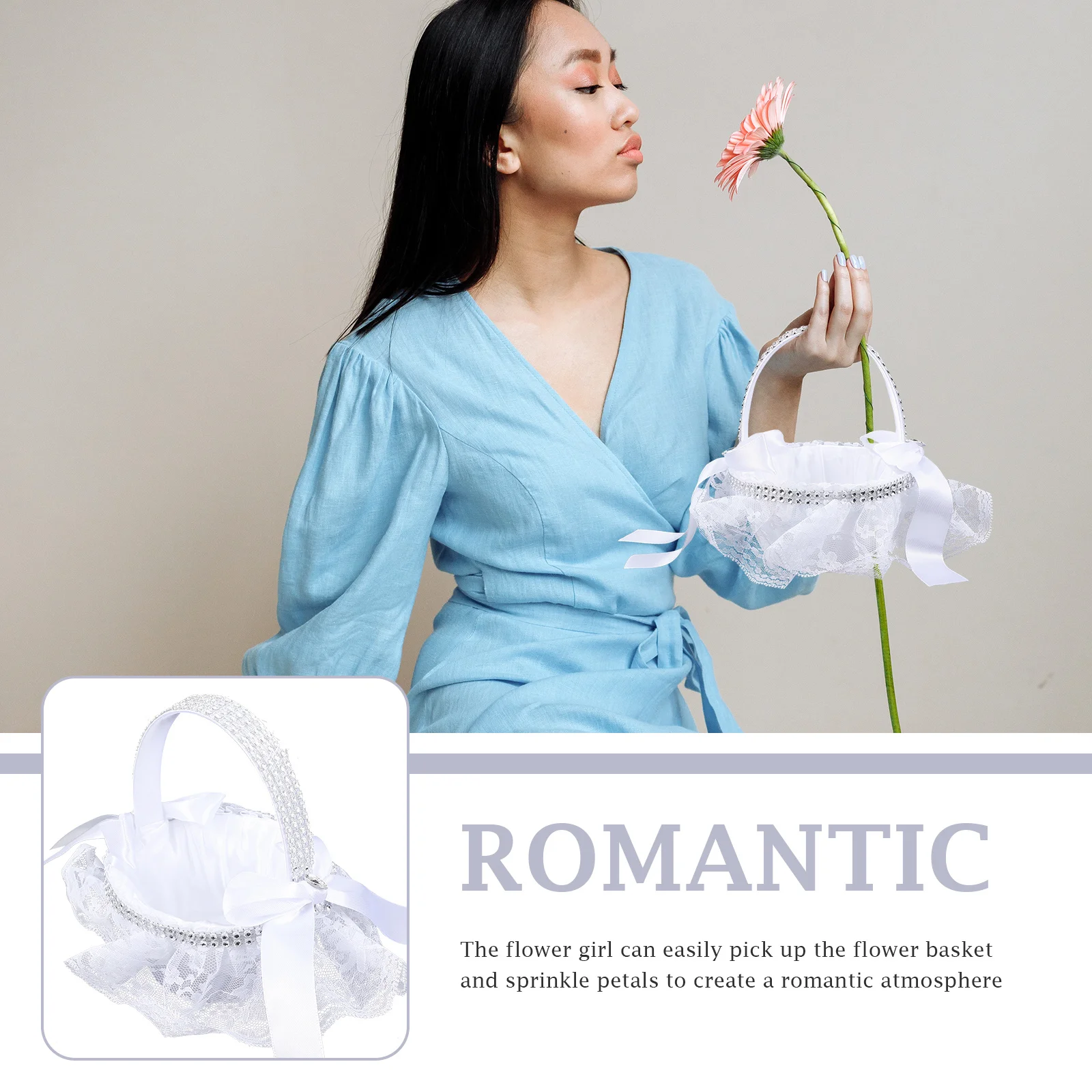 

Baskets Wedding Flower Container Lace Supplies Petals Romantic White Scatter Storage Bridesmaid