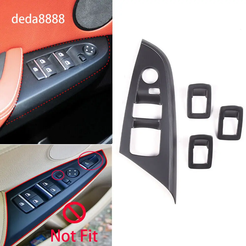 

Window Lift Switch Button Trim ABS Matte Black×4 For BMW X3 F25 X4 F26 2011-2017