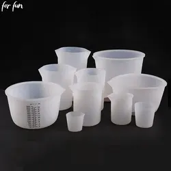 For fun-taza medidora de silicona transparente con escala, tazas separadoras, herramientas de fabricación de joyas de resina epoxi para pastel DIY, 30ML-1000ML