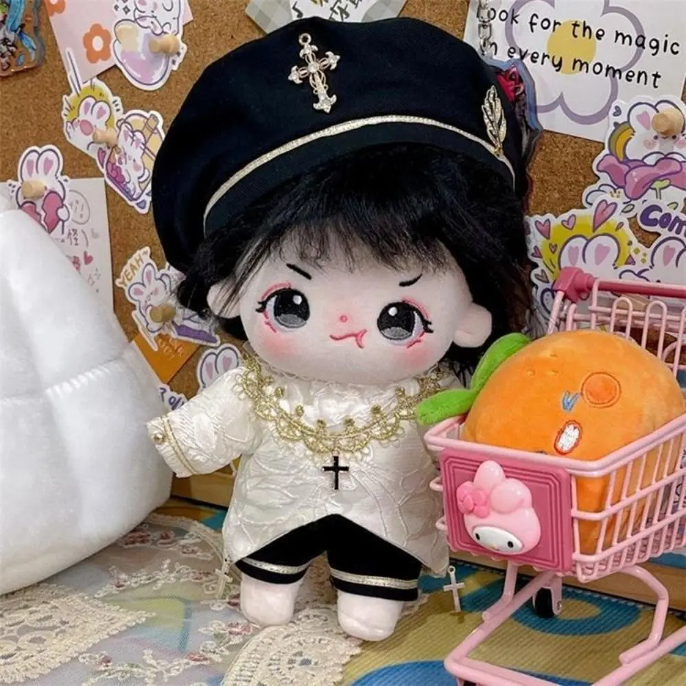 Cross 20cm Cotton Doll Clothes Beret Shawl 20cm Doll Clothes Suit Knight Pattern Mini Clothes Cute Doll 20cm Clothes