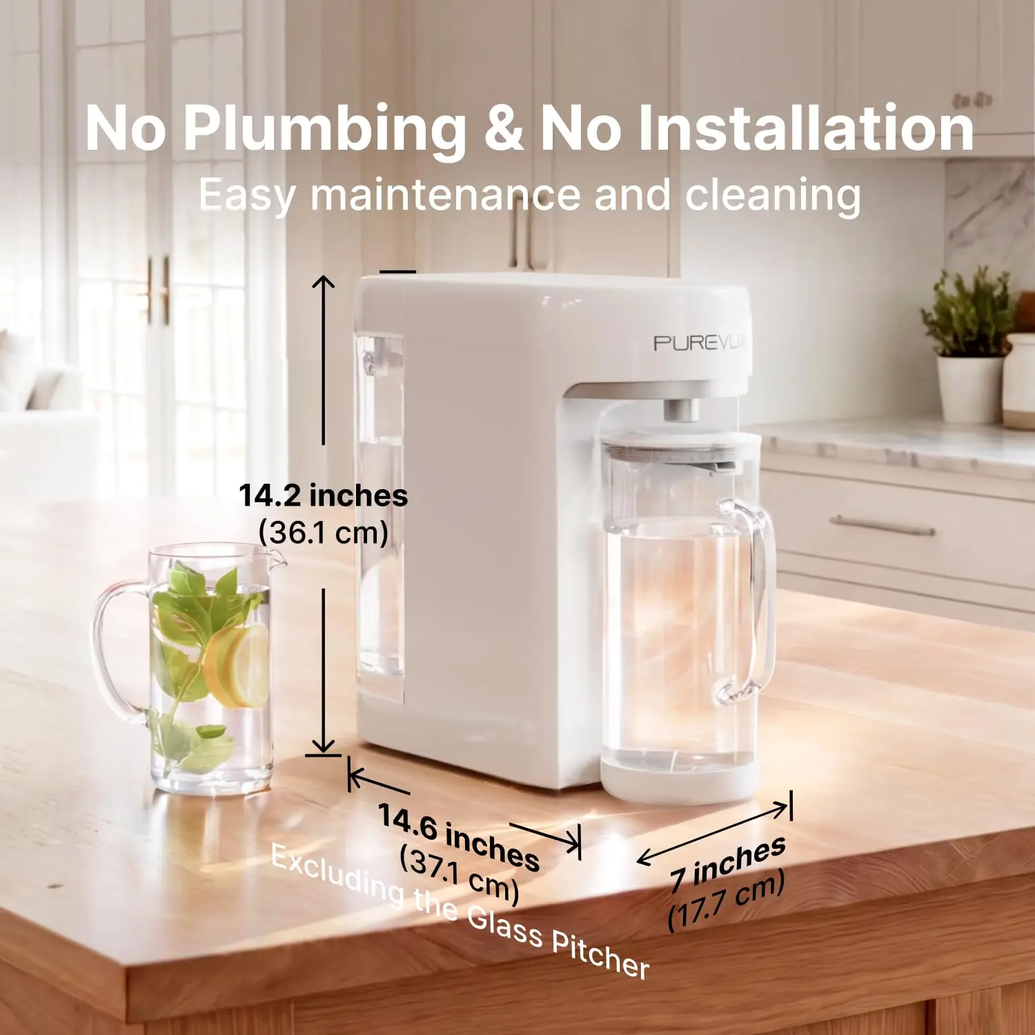 Countertop Reverse Osmosis Water Filter System 5 Stage RO Filtration No Plumbing Machine Water Purifier Home Counter Top 68 fl o