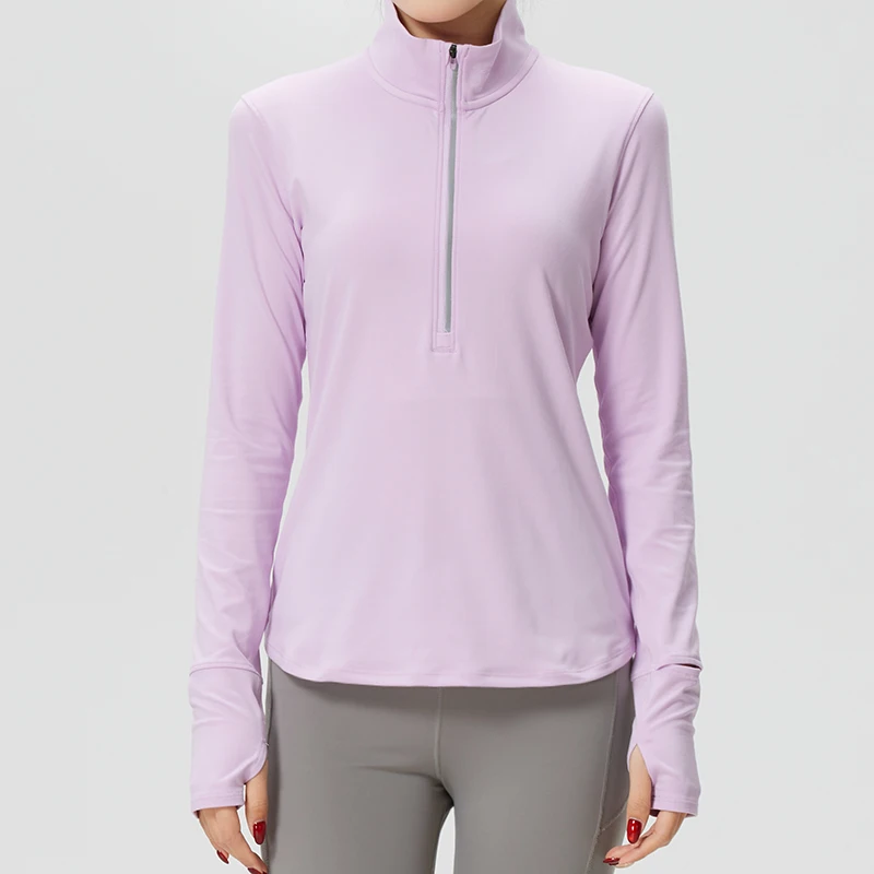Camiseta Under Armour para mujer, ropa deportiva, ropa de entrenamiento físico, jersey de manga larga con cuello alto y media cremallera, a la moda, 1379349-543