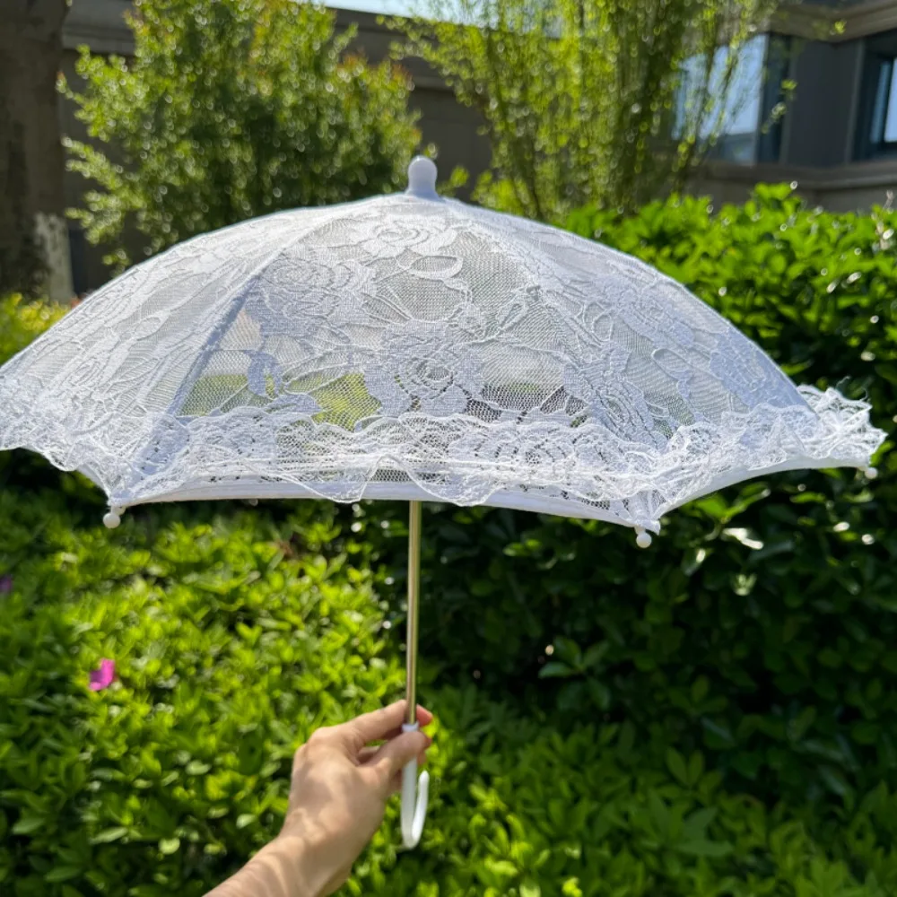 Parasol en dentelle blanche vintage, fournitures de fête d'anniversaire, cadeau de demoiselle d'honneur, accessoires photo, décorations de thé, baby shower, parapluie, 1 pièce