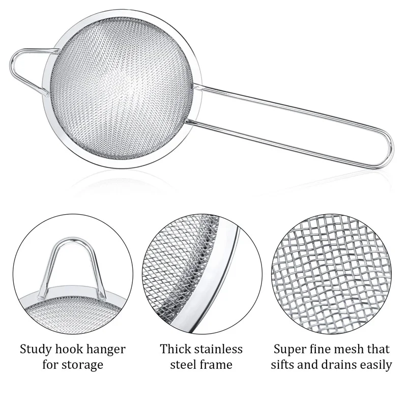 100Pcs Tea Strainers Cocktail Strainer Stainless Steel Fine Mesh Strainer Colander Conical Loose Tea Strainer Bar Strainer Tool