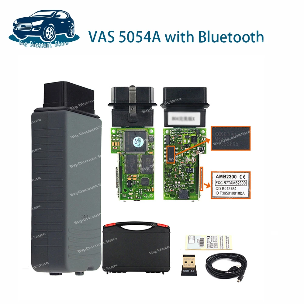 2024 Perfect Original OKI VAS 50-54A V7.2.1 With Bluetooth Blue Lamp 5054 BT BAMB230 OBDII Car Diagnostic Tool win10