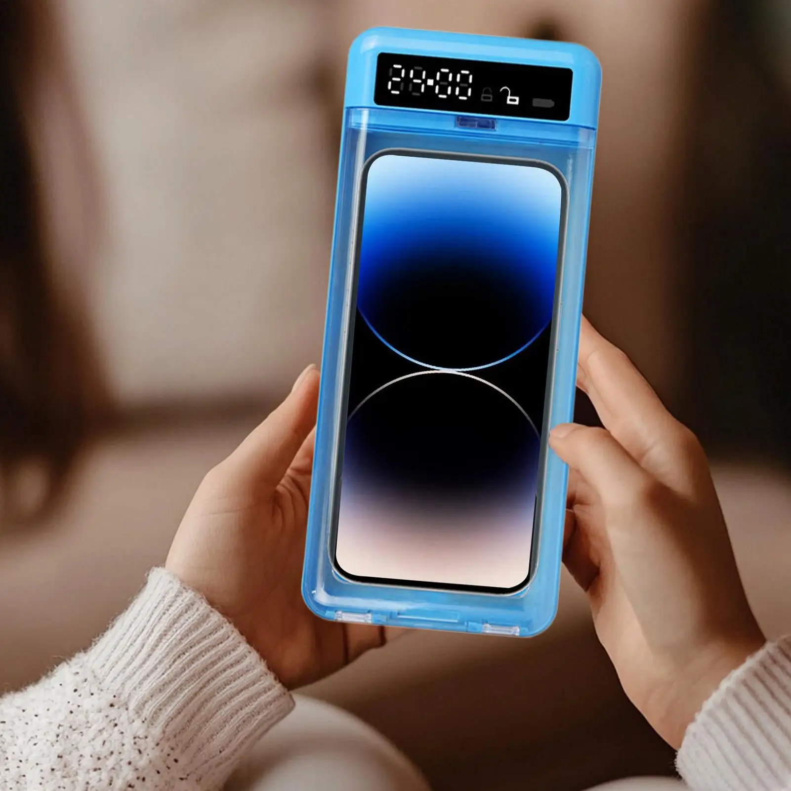 Phone Lock Box With Timer Smart Cellphone Locker Case Transparent Phone Lock Box For Home School Travel Work Bedroom Kitchen