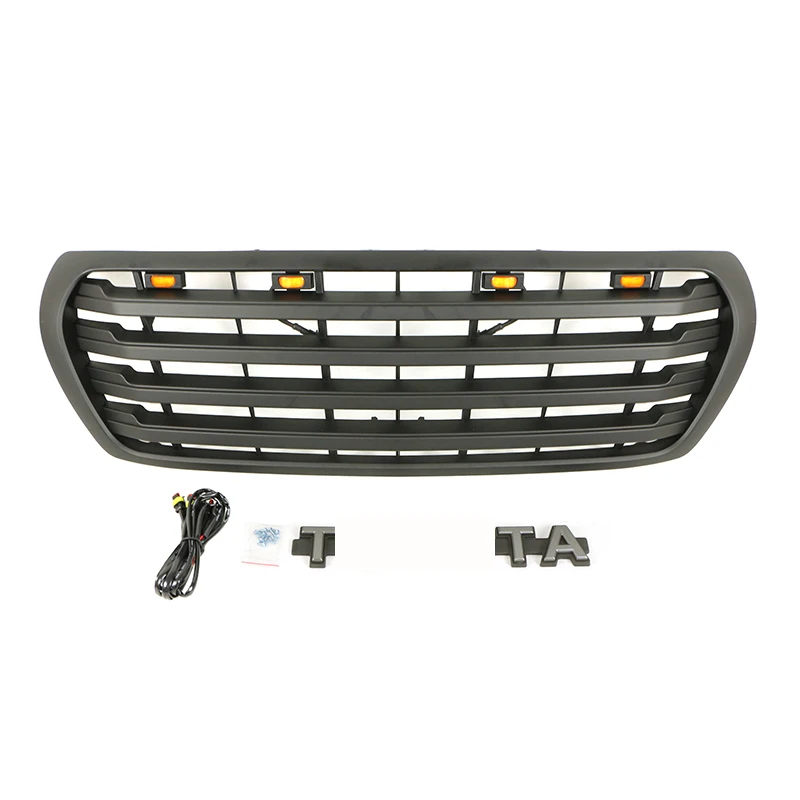 Auto Parts Black Front Grille With Grille Light Fit For LandCrusier LC200 2007-2015