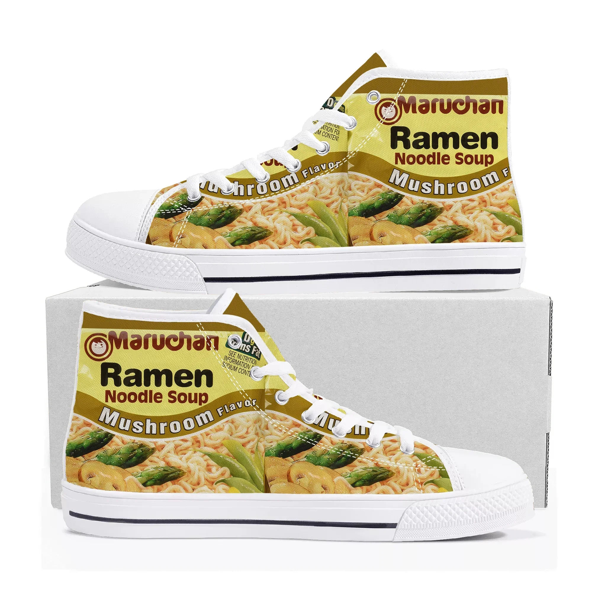 

Maruchan Ramen Noodles High Top Sneakers Mens Womens High Quality Canvas Sneaker couple Casual Shoe Customize Shoes