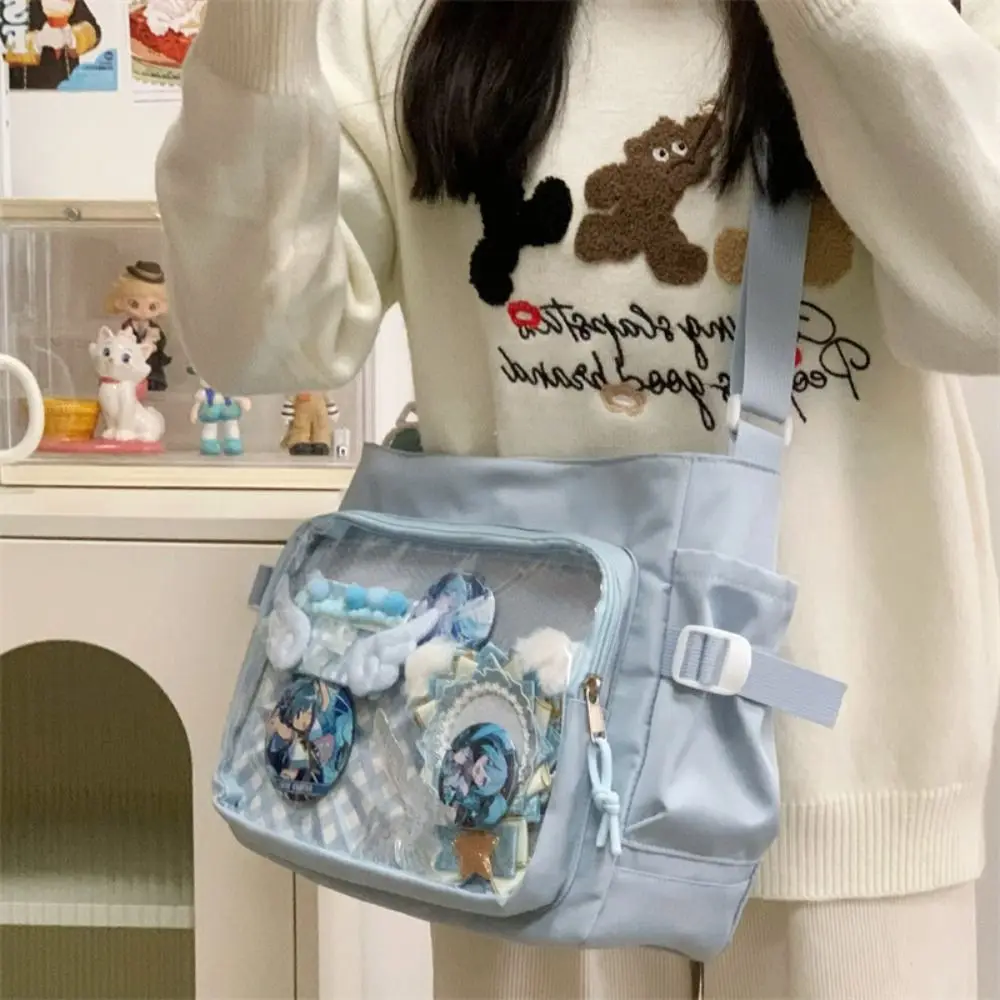 Itabag transparente portátil de estilo japonés Harajuku, bolso de hombro JK de gran capacidad, bolso informal de Pvc Lolita, bolso de viaje