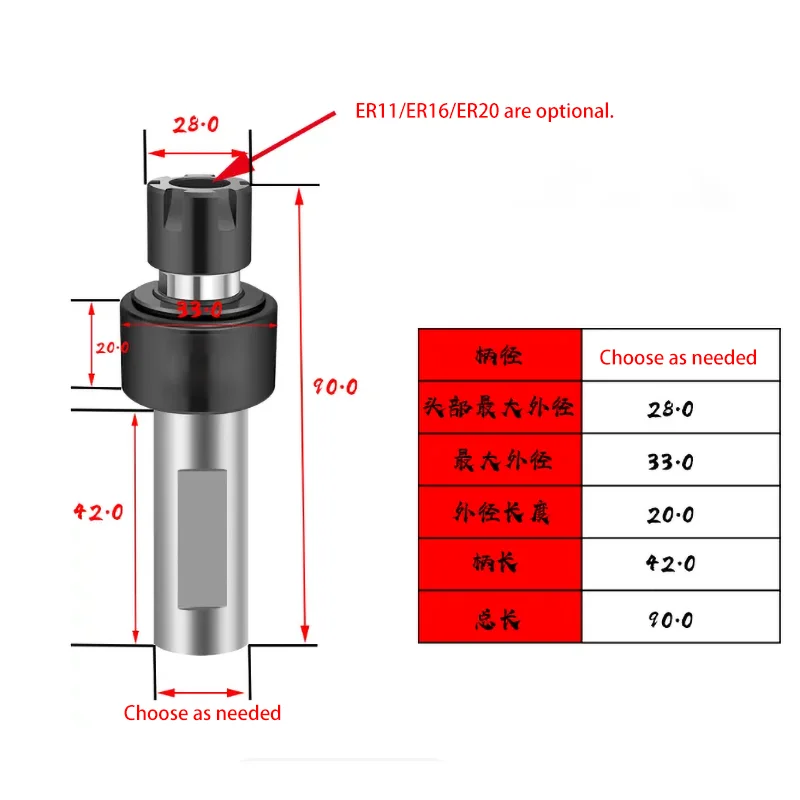 360° Radial Floating Auto-Centering Tool Holder ER11 ER16 ER20 Lathe Alignment Correction Floating Chuck Holder