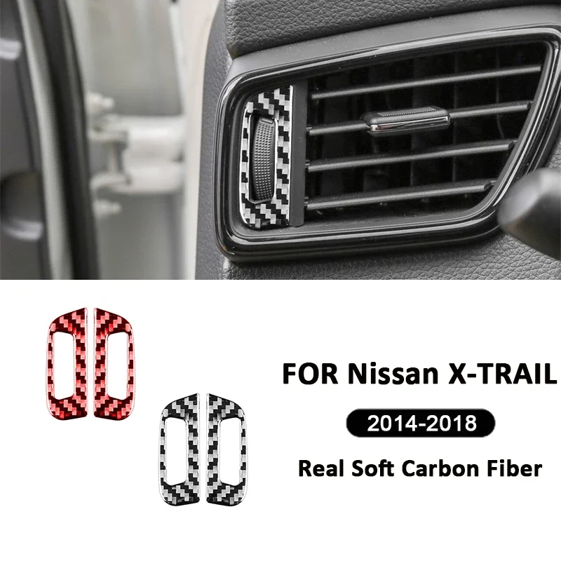 

Carbon Fiber SUV Car Door Both Side Air Conditioning Outlet Vent Panel Frame Decoration Sticker For Nissan X-TRAIL 2014-2018
