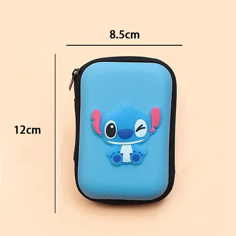 Stitch Charger Data Cable Protective Cover Miniso Disney Cartoon Figure Earphone Iphone Usb Line Winder Sticker Storage Bag Case