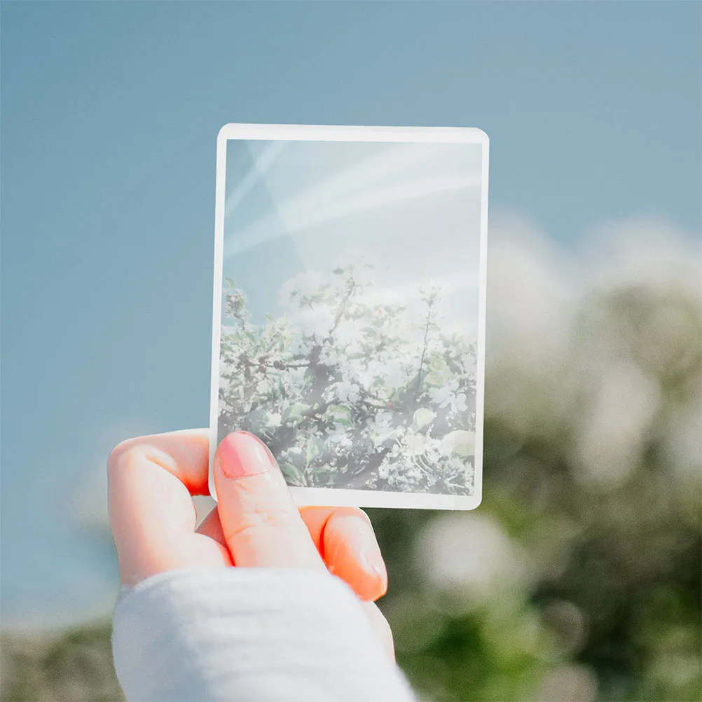 

100Pcs Peel and Stick Laminating Sheets 5 Inch Clear Self Adhesive Film for Photos Documents Business Cards Instant Protection