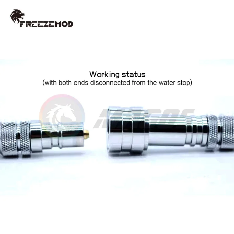 FREEZEMOD Water Stop Quick-Disconnected Pass-Through Two Ends Disconnect Water Stop Connecting, G1/4'' BLack/Silver ZSZT-T1 — zdjęcie produktu 4