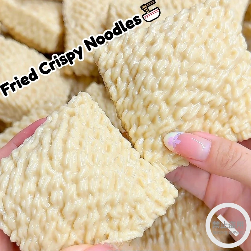 Fried Noodles Crunchy Squishy Stress Ball Fidget Toy Squeeze Toy Round Blocks Filled ASMR Anti Stress Release Hand