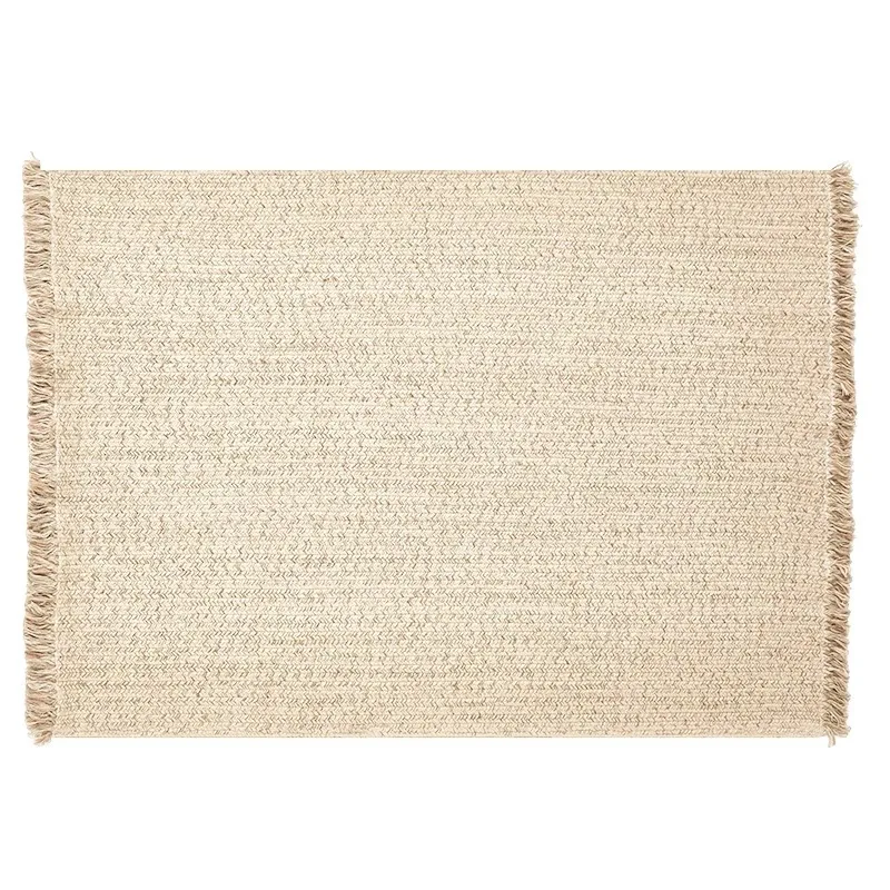 

Jute woven living room carpet B & B bedroom wabi-sabi wind bedside blanket modern sofa coffee table study floor mat
