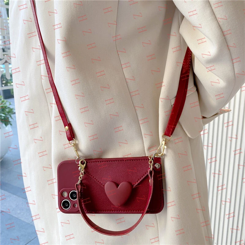 P+ Crossbody Lanyard Case Card Holder Leather Cover For iPhone 16 15 14 13 Pro Max