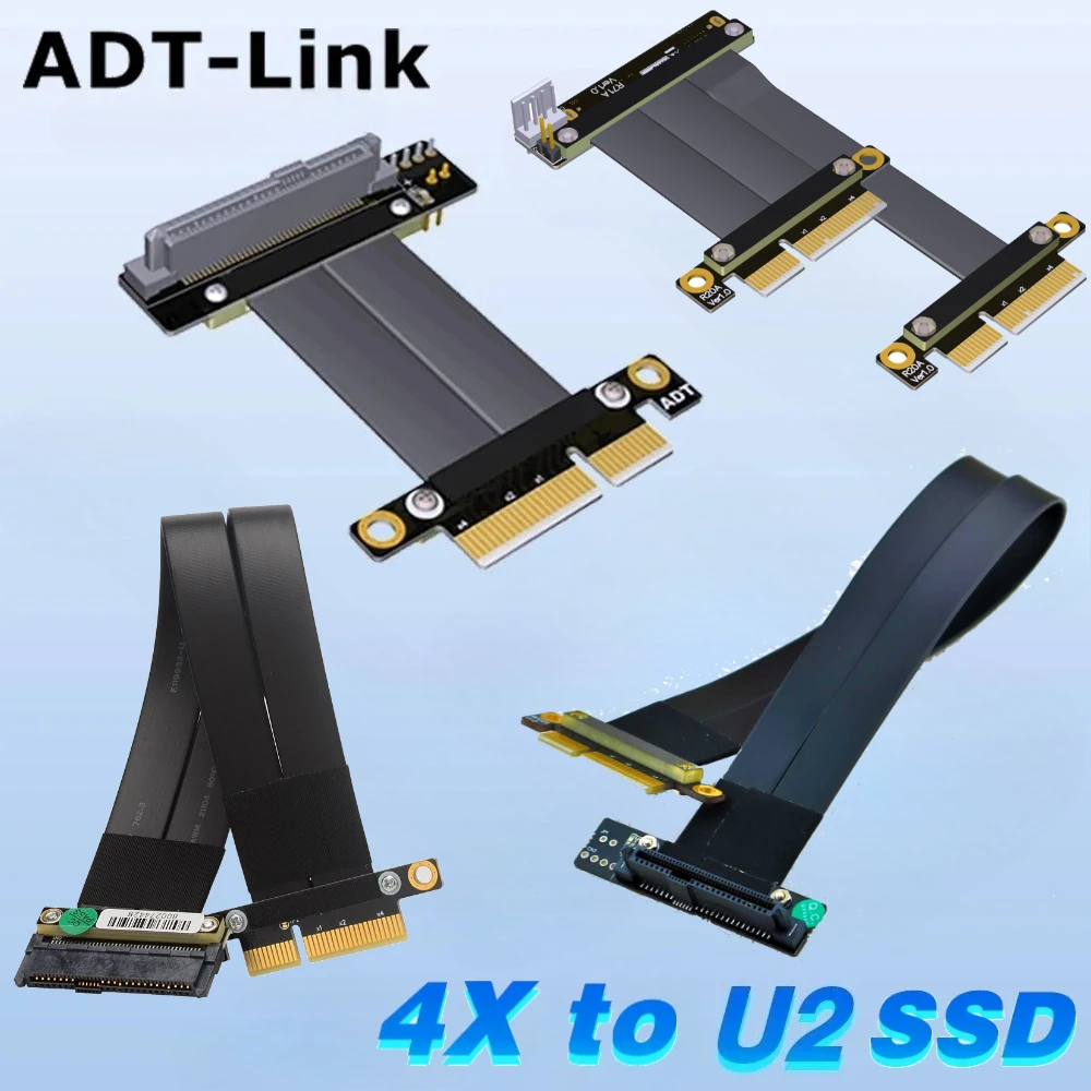 

PCI Express 4x Riser to U.2 SFF-8639 SSD Extender PCIe 4X Extension Data Cable High Speed 32Gbps for U2 SSD Adapter for Desktops