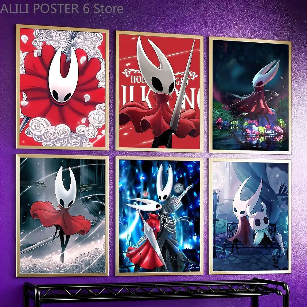 H-Hollow Knight S-Silksong Hornet Poster Prints Wall Art Painting Picture Gift Living Room Bar Restaurant Dec Sticker Large
