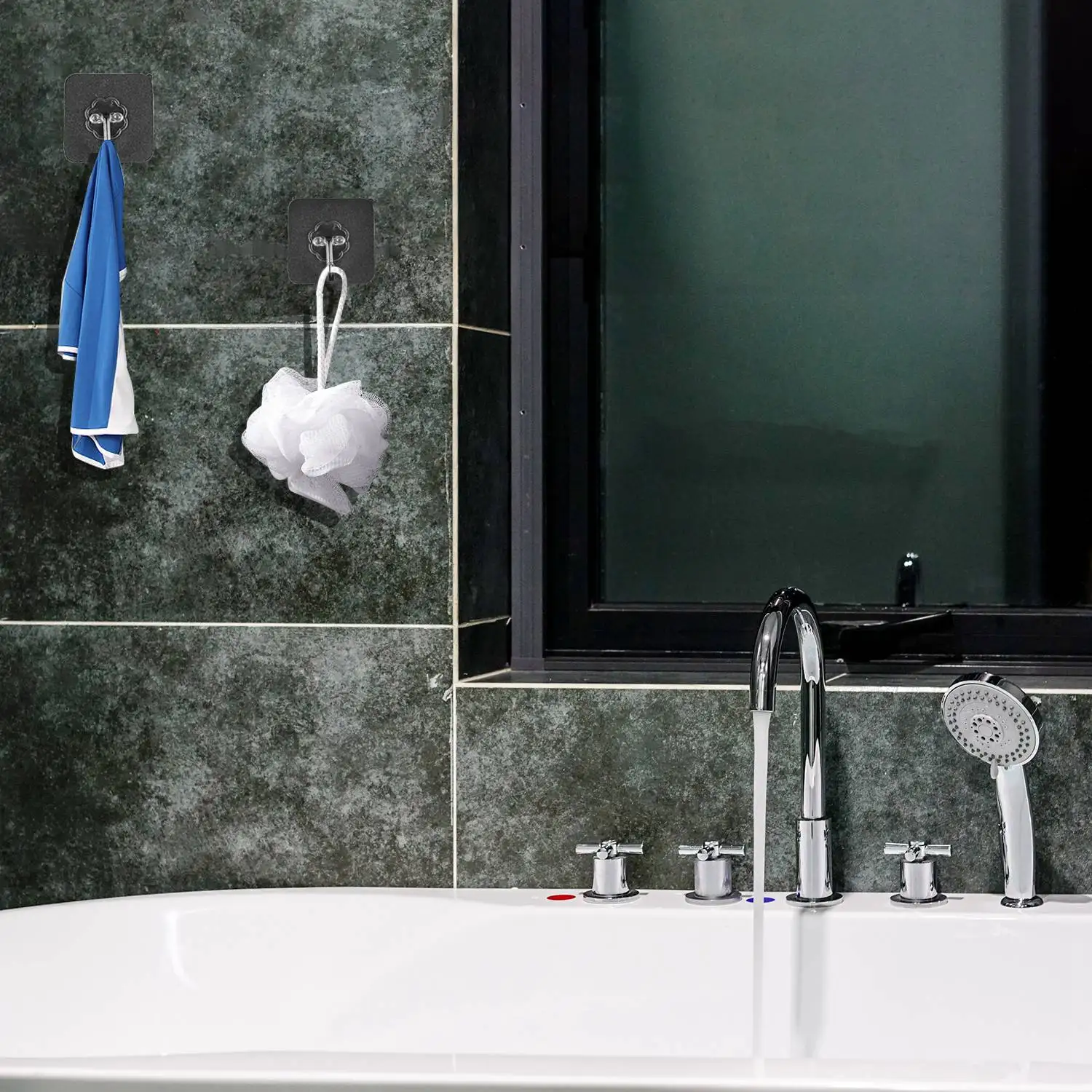 10 Packs Reusable Adhesive Hooks,Transparent Heavy Duty Wall Hooks with No Scratch, Waterproof and Oilproof for Bathroom G